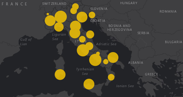 Mappa Italia-Vivilanotizia