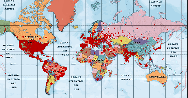 Mappa mondo covid 19-vivilanotizia